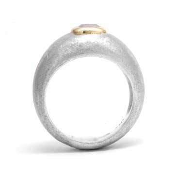 Ladies Domed Pale Amethyst Ring