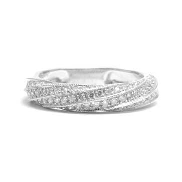 Ladies Twisted Pave Ring