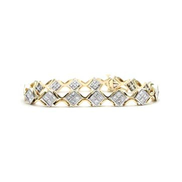 Ladies Princess Cut Diamond Bracelet