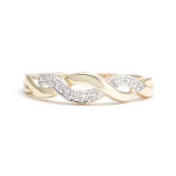 Ladies Small Twisted Diamond Ring