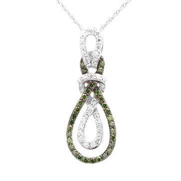 Ladies Green Diamond Pendant