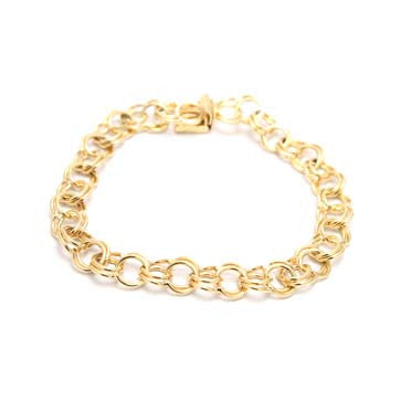 11mm 8.26 Inch Silver Gold Stainless Steel Double Link Chain Bracelet Mens  Gifts | eBay