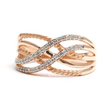 Ladies Twisted Diamond Ring