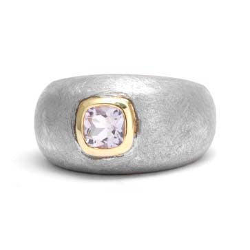 Ladies Domed Pale Amethyst Ring