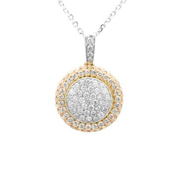 Ladies Two-Toned Pave Pendant