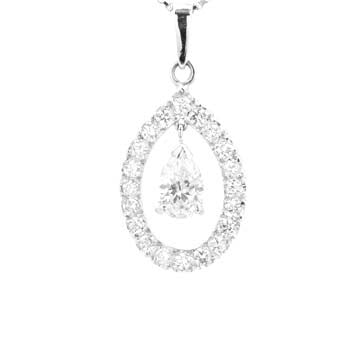Ladies Pear Shaped Diamond Pendant