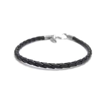 Ladies Black Leather Rope Bracelet
